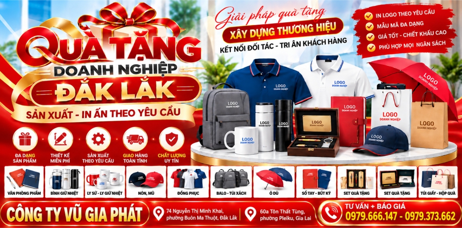 Dịch vụ làm quà tặng cho doanh nghiệp ở Đắk Lắk