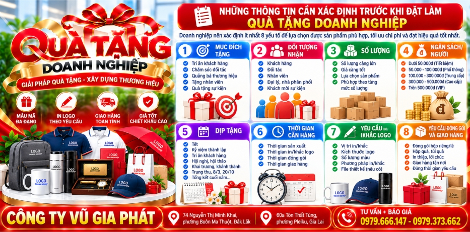 Những điều cần lưu ý khi đặt làm quà tặng doanh nghiệp