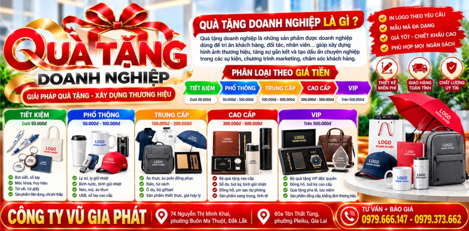 Quà tặng doanh nghiệp gồm có những sản phẩm nào